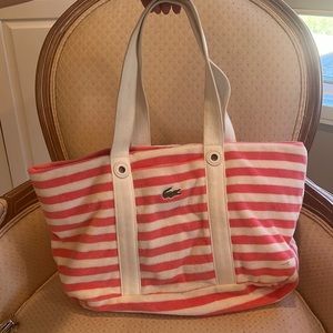 Lacoste Striped Beach Tote